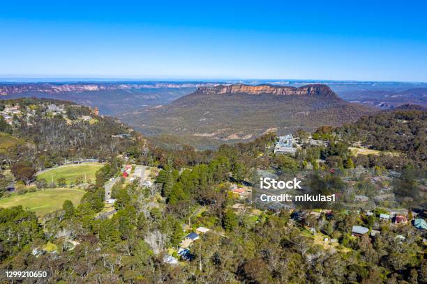 Aerial View Of Katoomba Stock Photo - Download Image Now - Katoomba, New South Wales, Aerial View