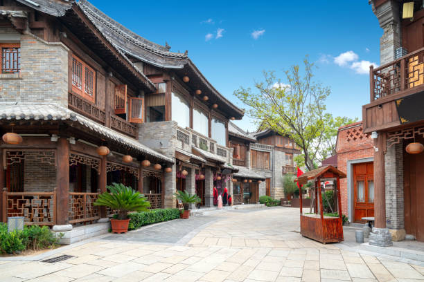 Hutong in the old city, Luoyang, Henan, China. stock photo