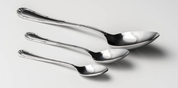 istock Set of silver cutlery on a white background 1299224028