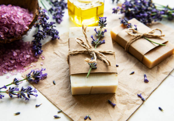 istock Natural organic SPA cosmetic with lavender. 1299224302