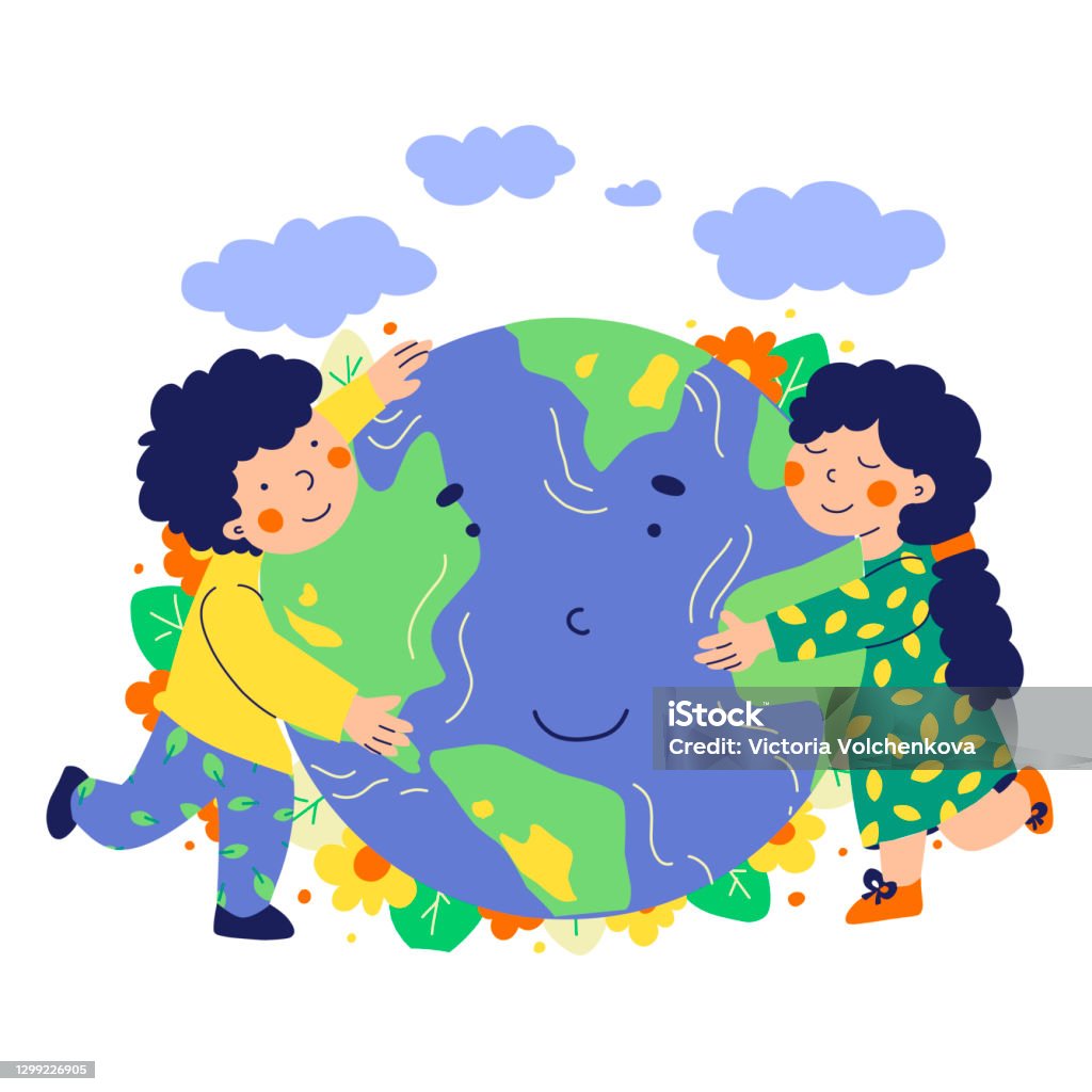 Ilustración de Día De La Tierra De Los Niños En Estilo De Dibujos Animados  Ilustración Vectorial De La Gente De Dibujos Animados y más Vectores Libres  de Derechos de Niño - iStock