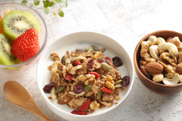 istock Various types of cereals and granola 1299227789