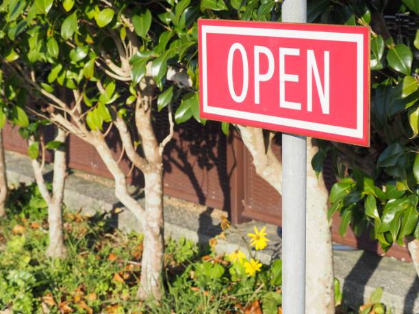 istock OPEN sign placed in front of a restaurant 1299227900