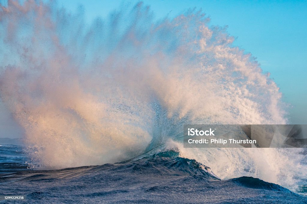 Exploding Wave Ocean Wave Breaking And Exploding In Whitewash Stock Photo - Download ...