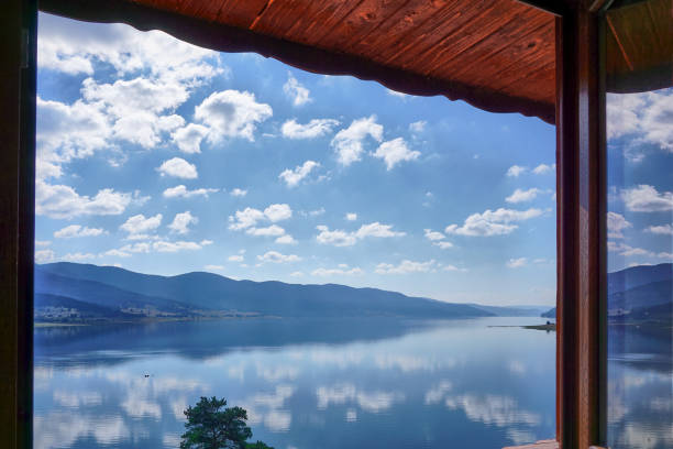 istock Wonderful landscape view from the lake house 1299233138