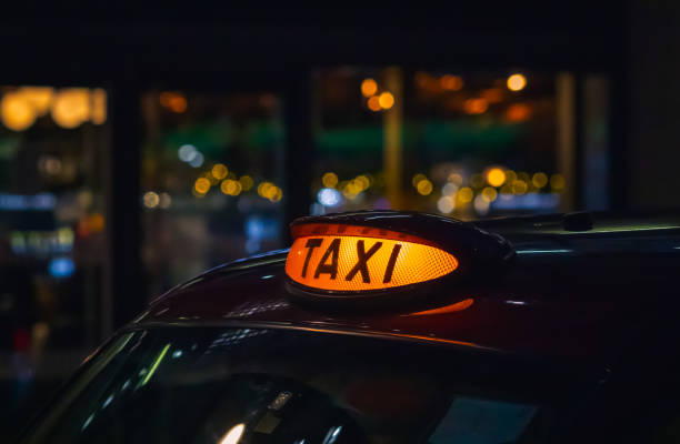 istock London black cab taxi sign 1299234891