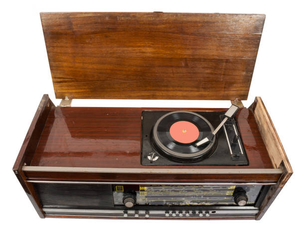 istock Vintage radio-gramophone on white 1299236760