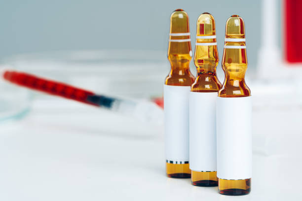 istock Glass medical ampoule bottles vial for injection 1299240835
