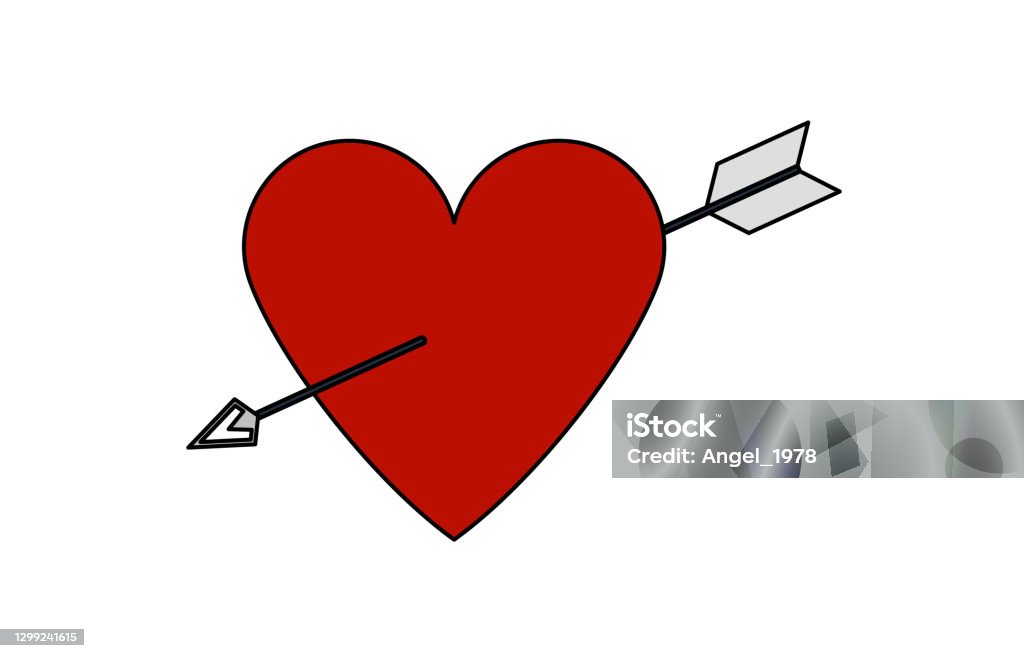 Ikon för pierced hjärta för pil - Royaltyfri Abstrakt vektorgrafik