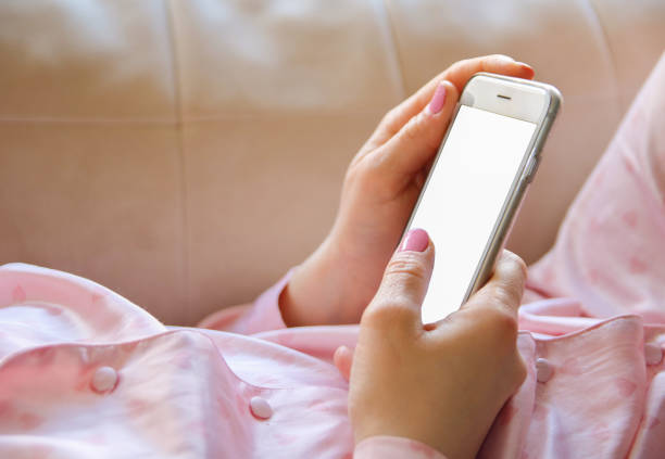 istock Unrecognizable woman using smartphone for shopping on sofa at home. 1299242257