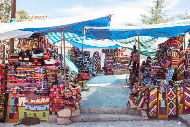 typical market on the Andes stock photo