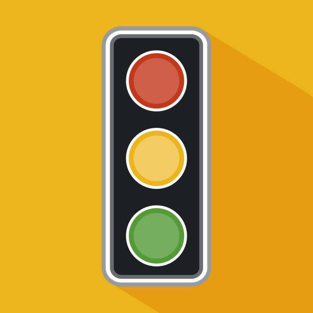 Traffic lights symbol with shadow Flat design of stop lights icon with shadow. EPS10 with global colors. Layered file with individual elements for easy editing. Hi-res jpg included. green light stoplight stock illustrations