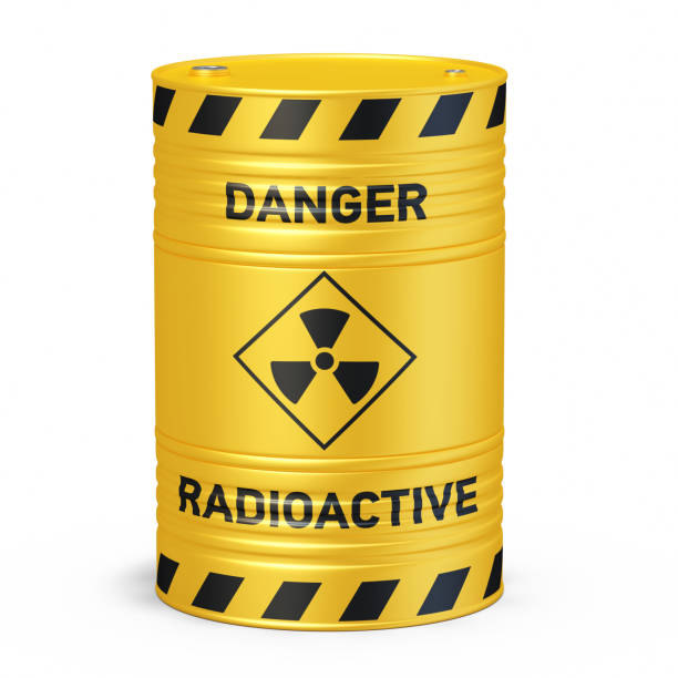 Radioactive waste yellow barrels with radioactive symbol stock photo Radioactive waste yellow barrels with radioactive symbol 3d rendering isolated illustration nuclear energy stock pictures, royalty-free photos & images