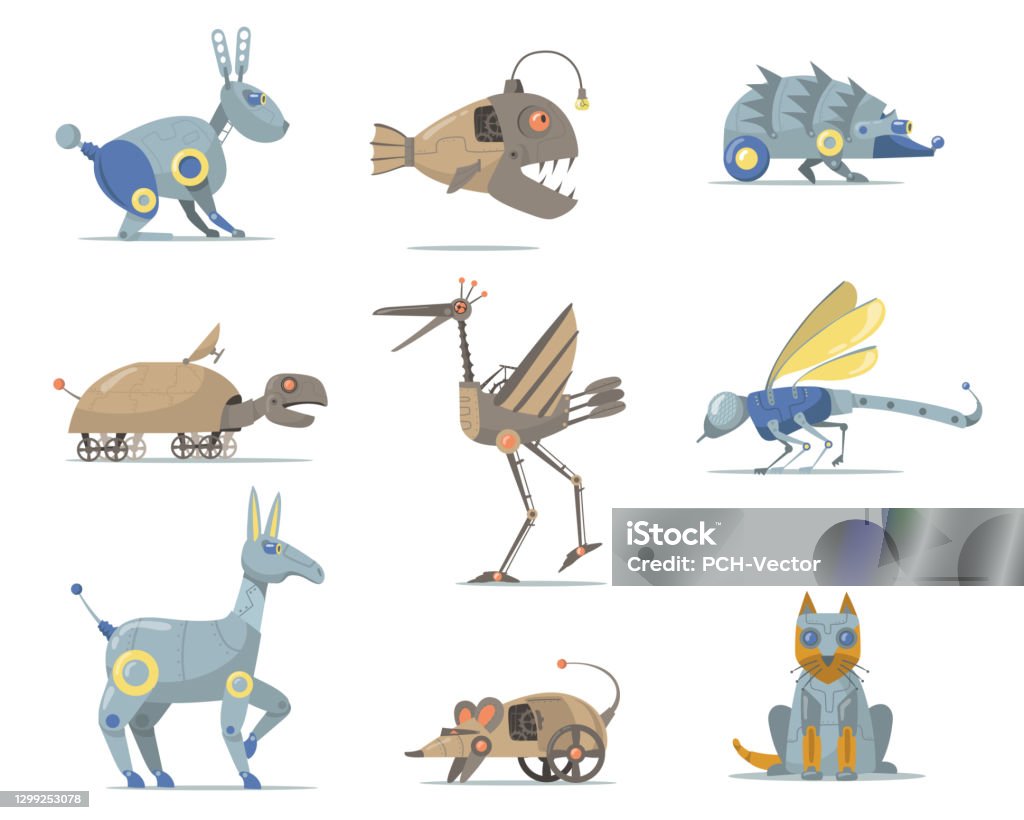 Robotics Animals Set Stock Illustration - Download Image Now - Robot, Bird,  Dog - iStock