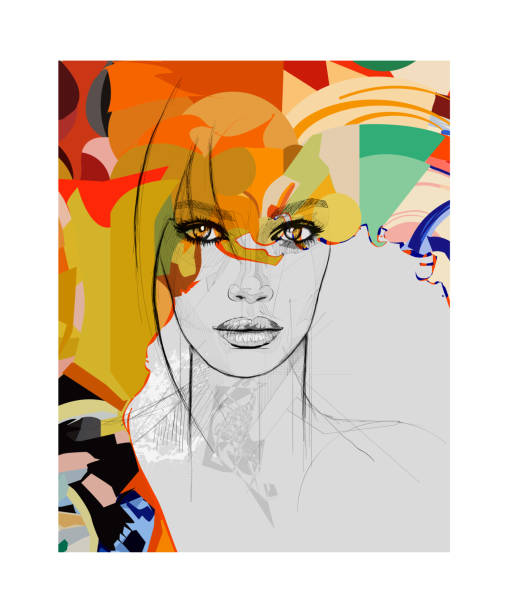 istock Beautiful young sexy woman in sketch style 1299253318