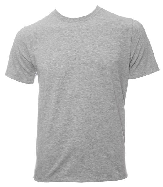 istock Grey heathered shortsleeve cotton tshirt template isolated 1299254963