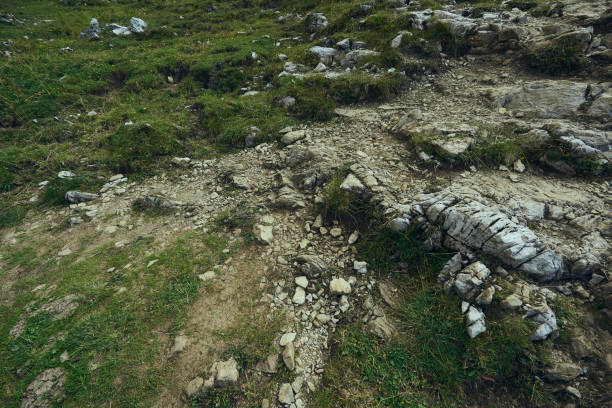 View on Rocky ground in the Mountains