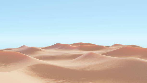 istock Sand dunes landscape background. Panoramic desert with ripples. 1299259184
