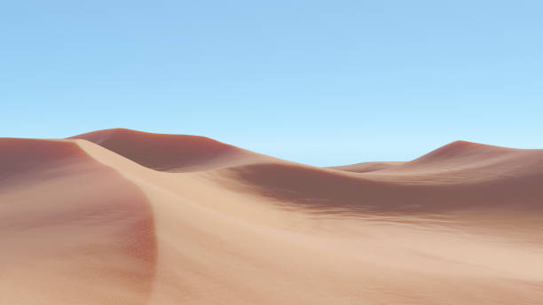 istock Sand dunes landscape background. Panoramic desert with ripples. 1299259185