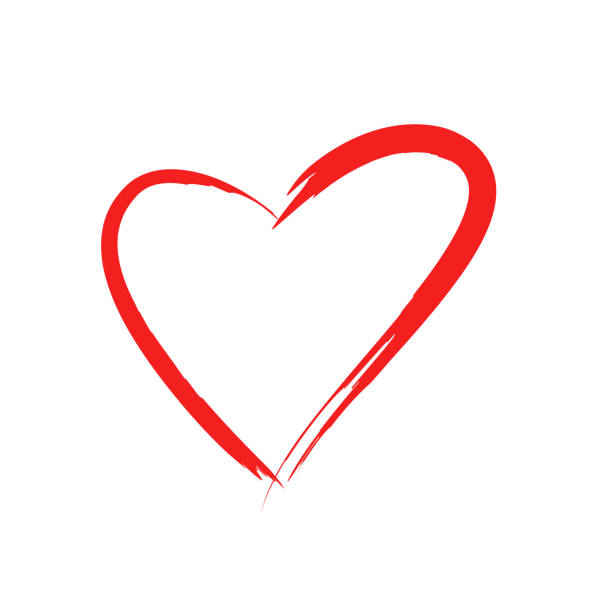 ベクトル手描きの落書きハートアイコン - heart shape valentines day love grunge点のイラスト素材／クリップアー��ト素材／マンガ素材／アイコン素材