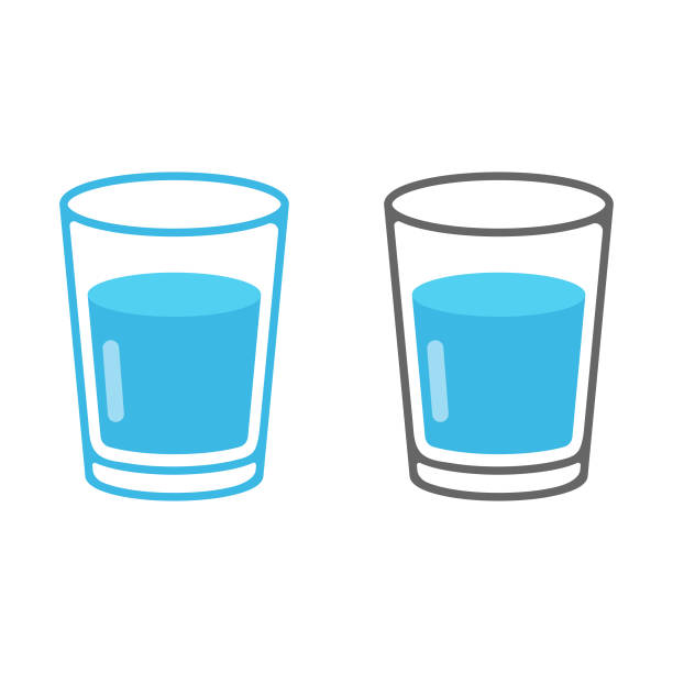 Glass of Water Icon Vector Design. Scalable to any size. Vector Illustration EPS 10 File. beverage cup stock illustrations