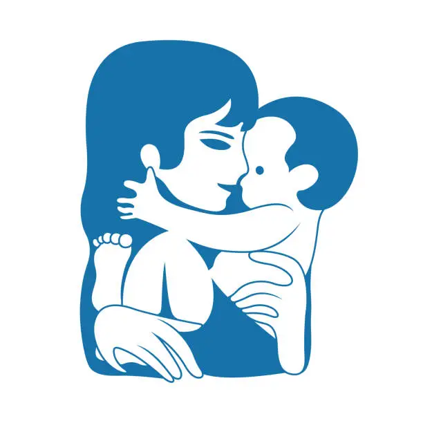 Vector illustration of Mother holding baby