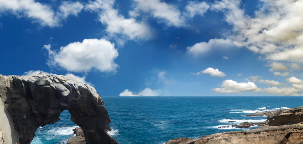 istock beautiful sea view with a nice stone for person can stand on it 1299269531