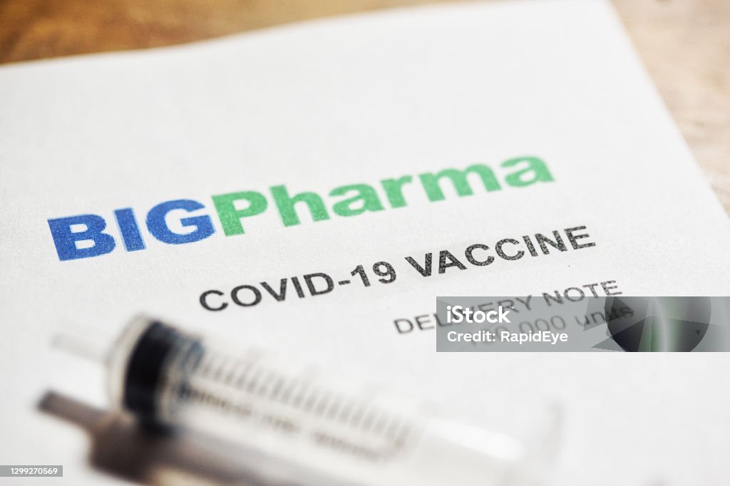 COVID-19 vaccines arrive: delivery note for 100,000 doses Delivery note for a large number of coronavirus vaccines under the letterhead of an imaginary pharmaceutical company. 2020 Stock Photo