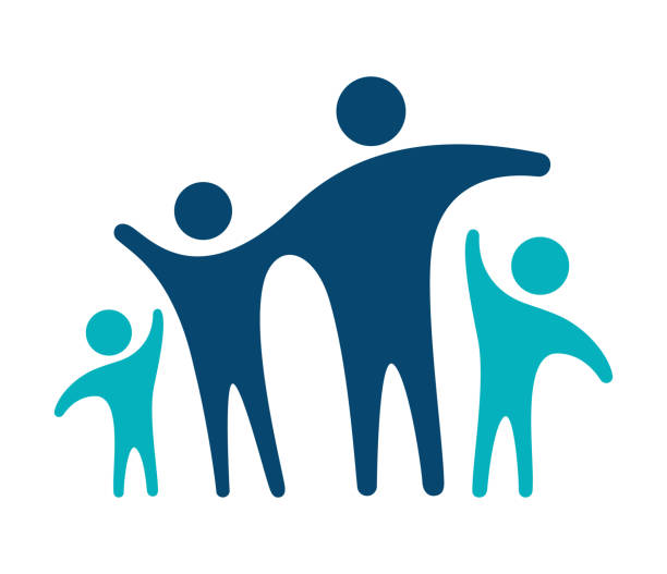 Vector abstract people icon symbol. Family design element.