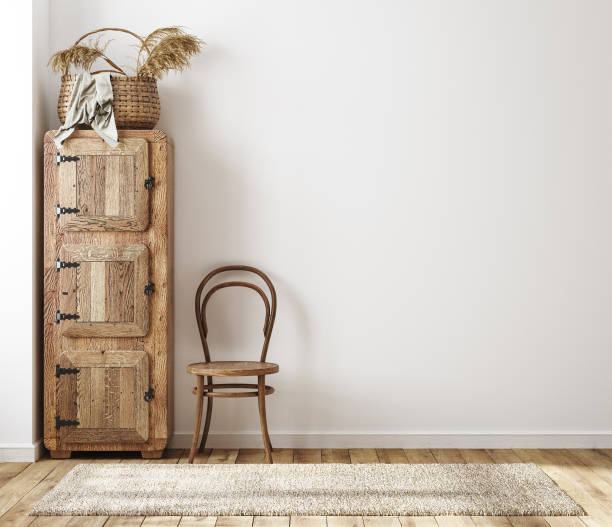 Home interior background, cozy room in farmhouse style