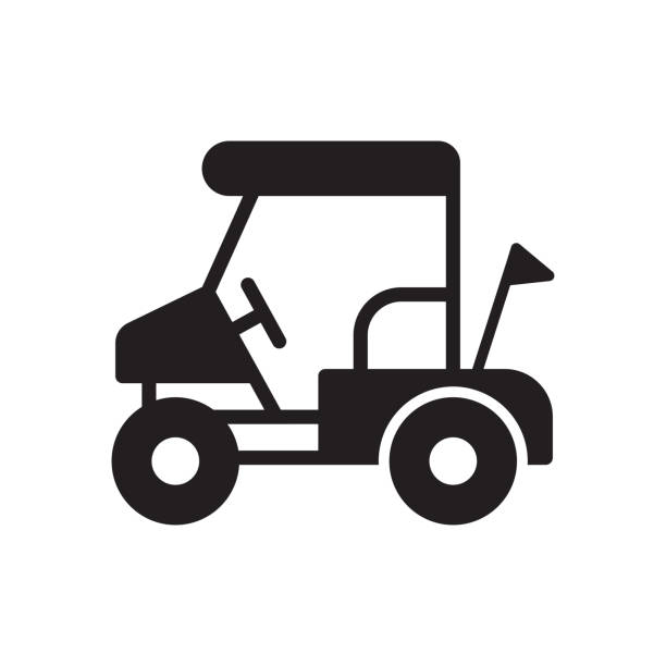 アウトラインデザインのゴルフ場カートアイコン - outline cart golf golf course点のイラスト素材／クリップアート素材／マンガ素材／アイコン素材