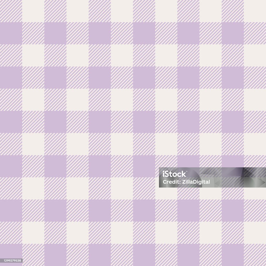 Spring Gingham Pattern In Pastel Purple Seamless Light Check Plaid Graphic  Background Vector For Tablecloth Dress Gift Wrapping Or Other Modern Easter  Holiday Fashion Textile Print Stock Illustration - Download Image Now -