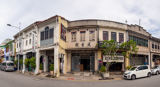 George Town, Penang, Malaysia: Historical town lively streets full of shops and colonial houses and street food