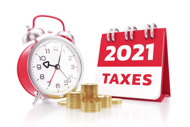 Taxes for 2021 stock photo