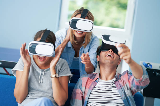 istock Couple of students playing video games in the campus 1299294515
