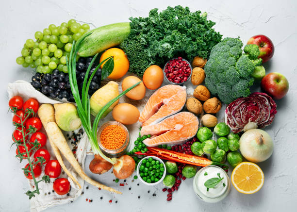 istock Selection of organic healthy products 1299294671