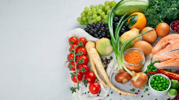 istock Selection of organic healthy products 1299294733