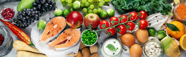 istock Selection of organic healthy products 1299294803