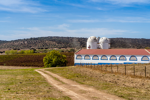 Rural landscape with farm building in Alentejo, Portugal