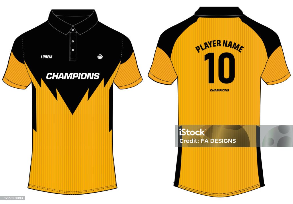Sports Polo Collar Tshirt Jersey Design Vector Template Kaizer Chiefs  Sports Jersey Concept With Front And Back View For Soccer Cricket Football  Tennis And Badminton Uniform Stock Illustration - Download Image Now 