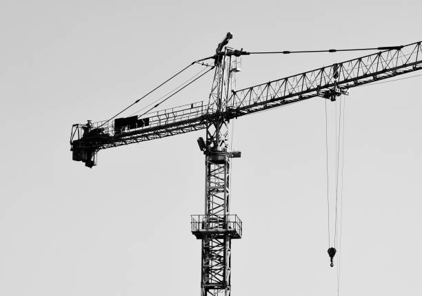 istock Metallic tall construction cranes unique photo 1299306755