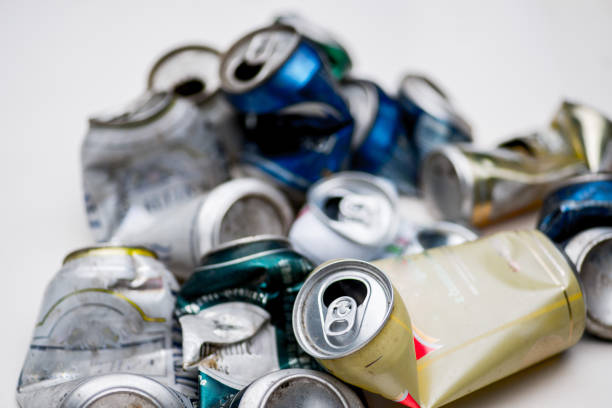 istock Heap of Used cans. Waste sorting and waste processing. Recyclable materials 1299307392