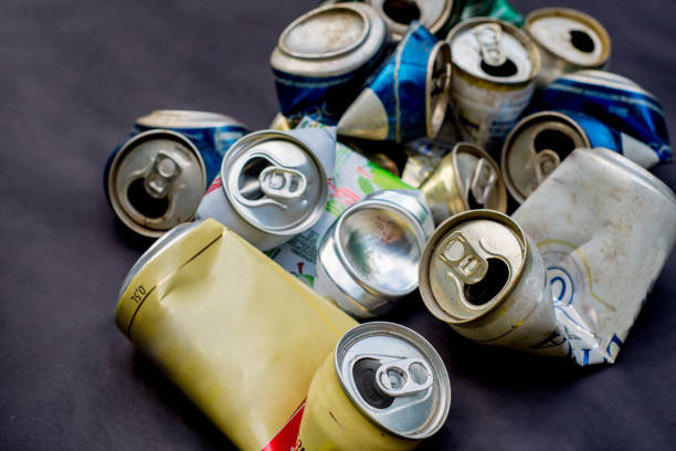 istock Heap of Used cans. Waste sorting and waste processing. Recyclable materials 1299307417