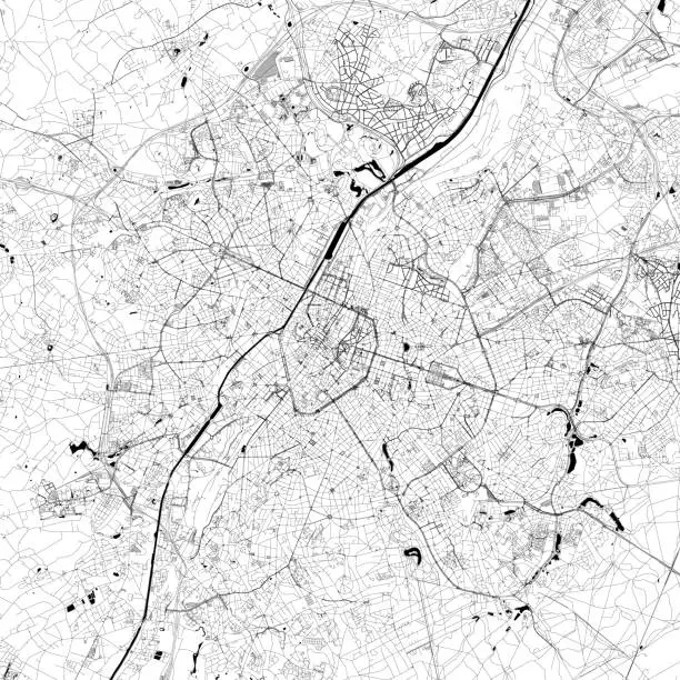 Vector illustration of Brussels, Belgium Vector Map