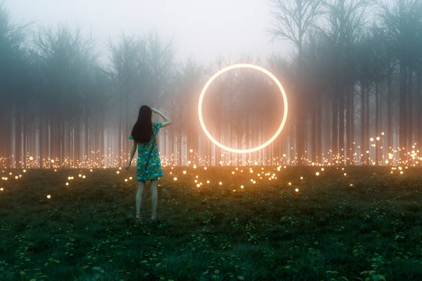 Mysterious meadow passage Mysterious meadow passage. This is entirely 3D generated image. conceptual realism photos stock pictures, royalty-free photos & images
