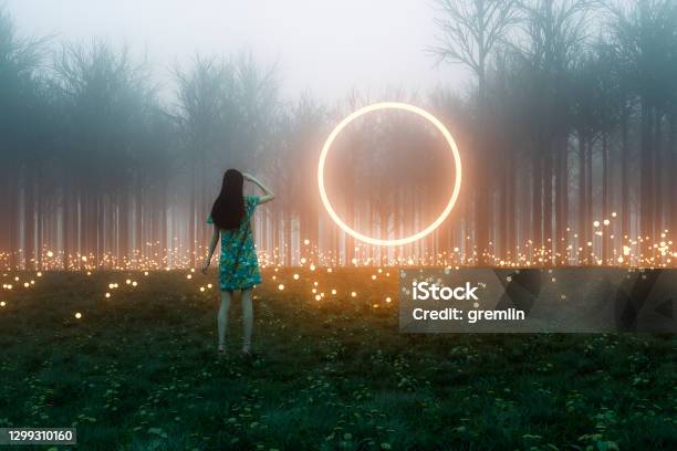 Mysterious Meadow Passage Stock Photo - Download Image Now - Door, Circle, Change