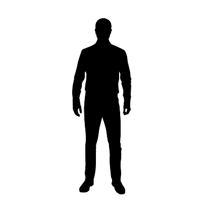 Business man in shirt, vector silhouette