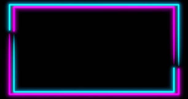 istock Neon background with LED frame screens. Fluorescent abstract blue, purple color. . 3D illustration 1299314768