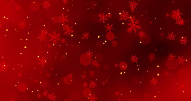 istock Red snowflakes and bokeh lights on the red Merry Christmas background. 3D rendering 3D illustration 1299315065