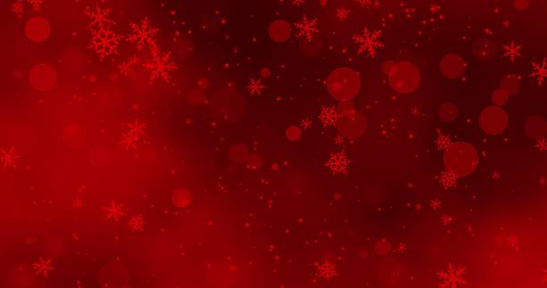 istock Red snowflakes and bokeh lights on the red Merry Christmas background. 3D rendering 3D illustration 1299315070
